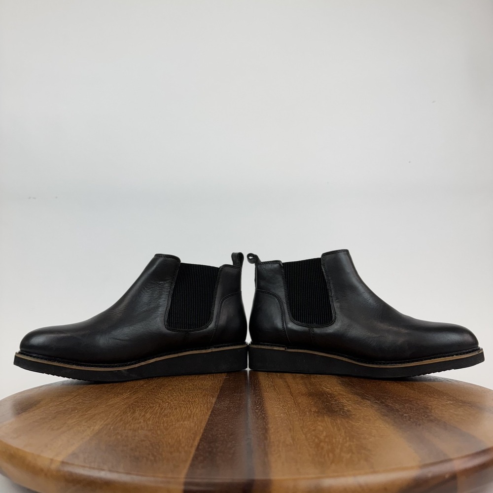 Womens Softwalk Wildwood Black Leather Comfort Chelsea Wedge Boots Size 9.5 M View 6